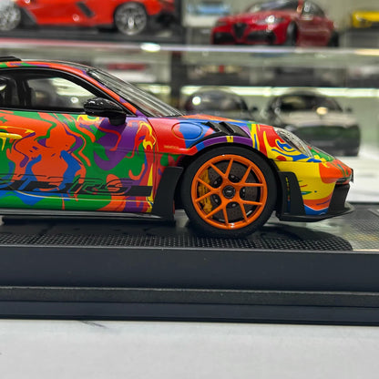 TP 1:18 Porsche 911 GT3 RS (992.1) Limited Resin Model · Art Livery · Green Wheels