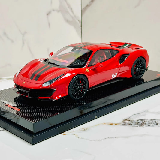 MR Collection 1/18 Ferrari 488 Pista One-Off Resin Model #51 Red Livery
