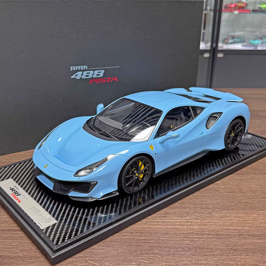 BBR 1/12 Ferrari 488 Pista Custom Edition Limited Resin Model (Azzurro Plata Blue)