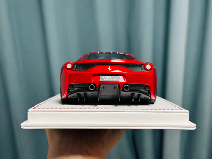 Davis & Giovanni 1/18 Ferrari 458 Speciale Rosso Red Black Stripes Black Wheels Limited 20 pcs