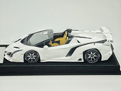 HH Model 1/18 Lamborghini Veneno Roadster Resin Model – Ivory White