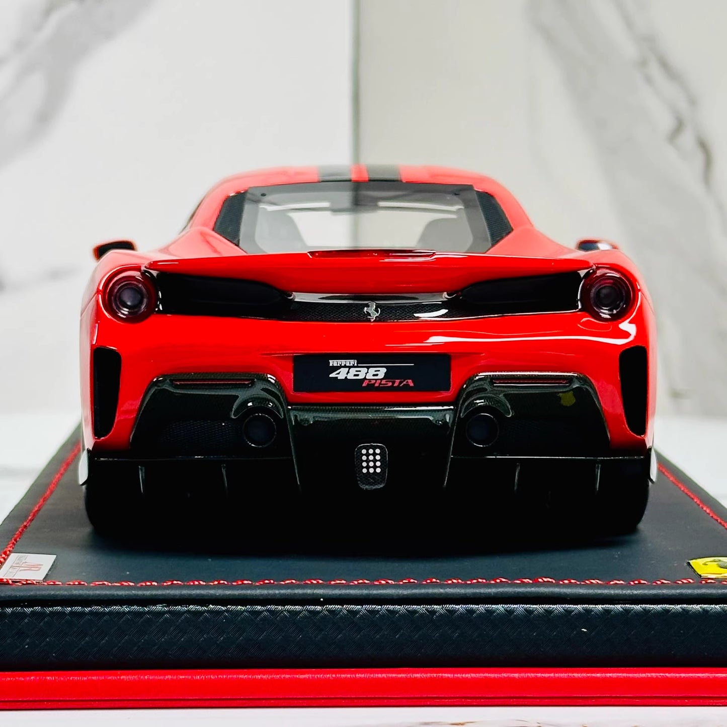 MR Collection 1/18 Ferrari 488 Pista Rosso Corsa Red Resin w/ Acrylic Case