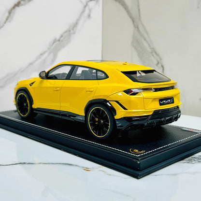 MR Collection 1/18 Lamborghini Urus S Yellow Sunroof One-Off Resin Model 01/01
