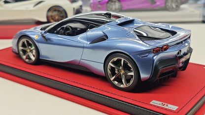MR 1/18 Ferrari SF90 Stradale Resin Model – Atelier & Tailor Made Ice Blue (One-Off 01/01)