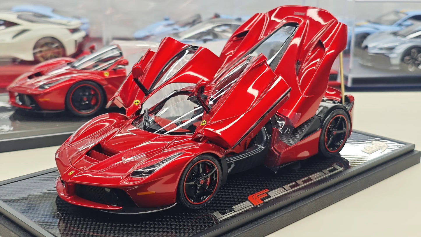 BBR 1/18 Ferrari LaFerrari Diecast Model – Rosso Fuoco MET Full-Opening (Limited 333) BBR1822H8DIE