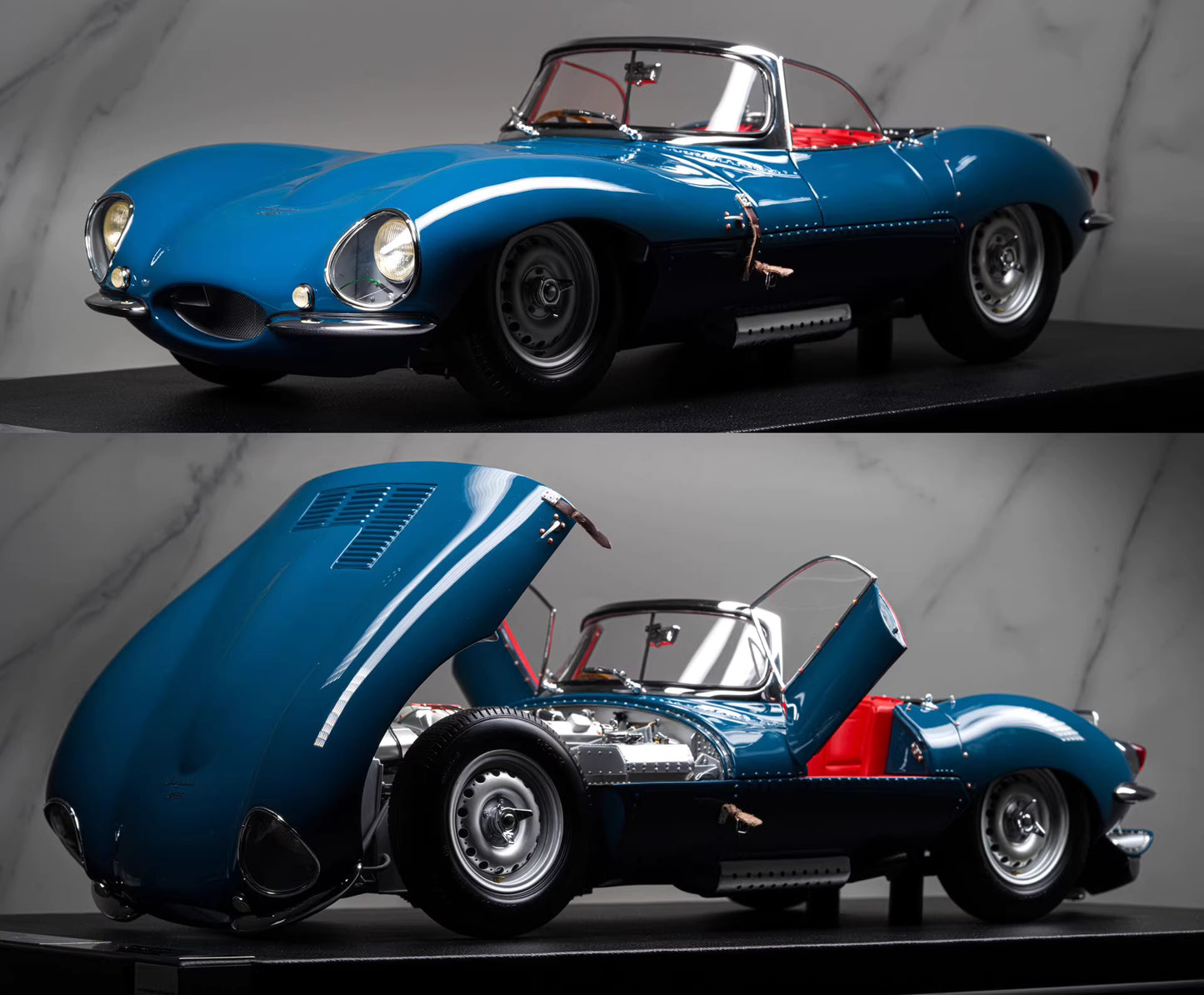 Amalgam 1/8 Jaguar XKSS Roadster – Classic Blue Model | Air Shipping from China