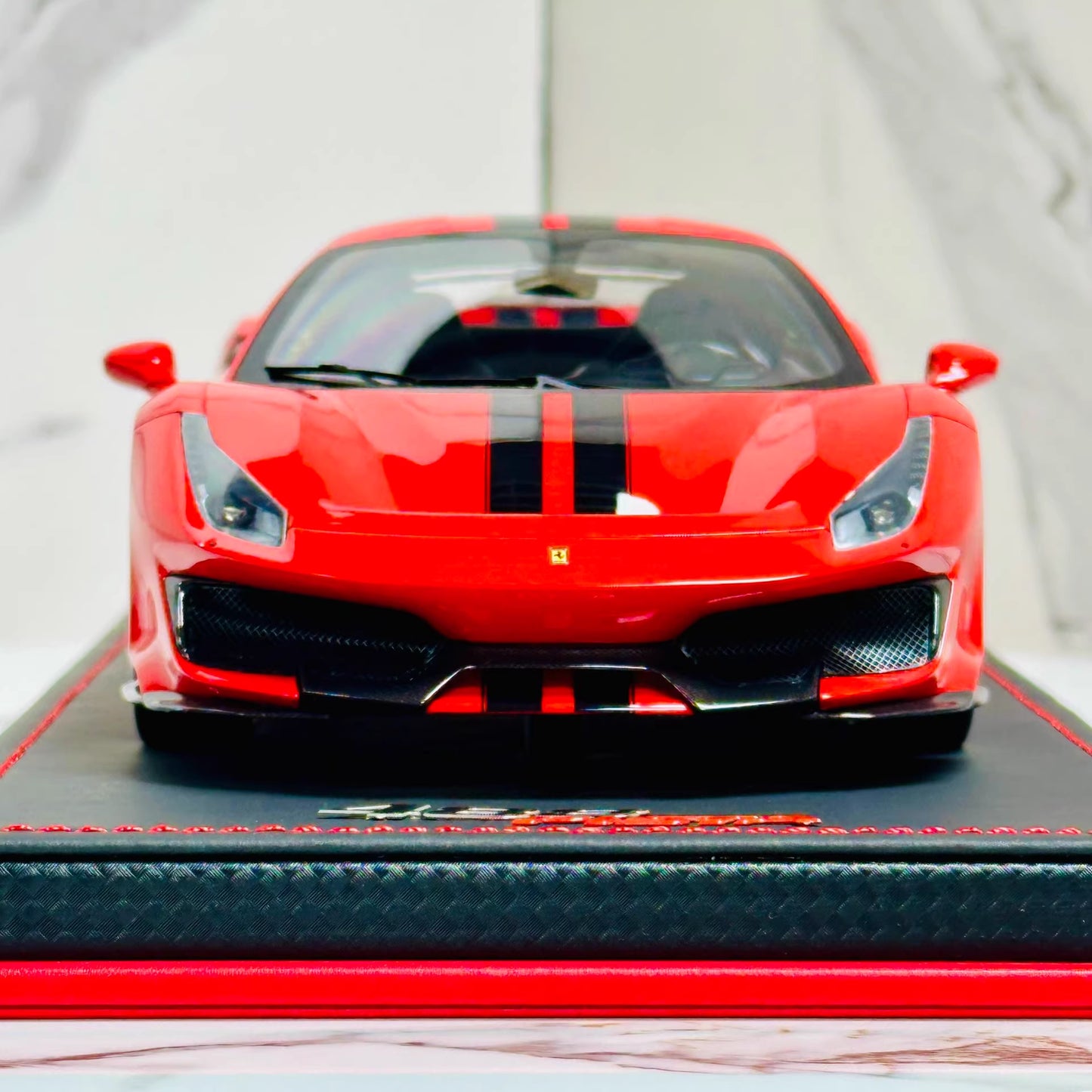 MR Collection 1/18 Ferrari 488 Pista Rosso Corsa Red Resin w/ Acrylic Case