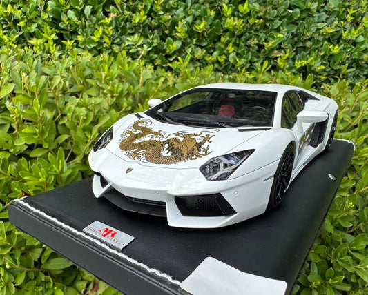 MR Collection Models 1/18 Lamborghini Aventador LP700-4 “Dragon Edition” White Resin Model