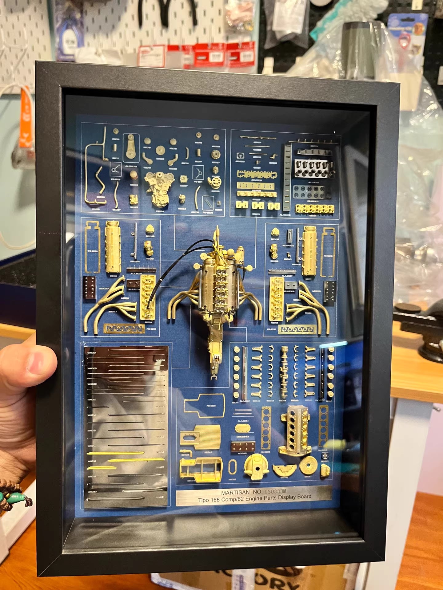 MARTISAN 1/18 Ferrari 250 GTO V12 Engine Brass Parts Display Board | Air Shipping from China