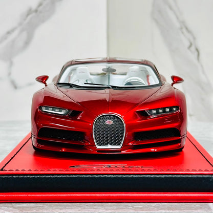 MR Collection 1/18 Bugatti Chiron Super Sport Metallic Red Resin Model Gold Wheels LE 5