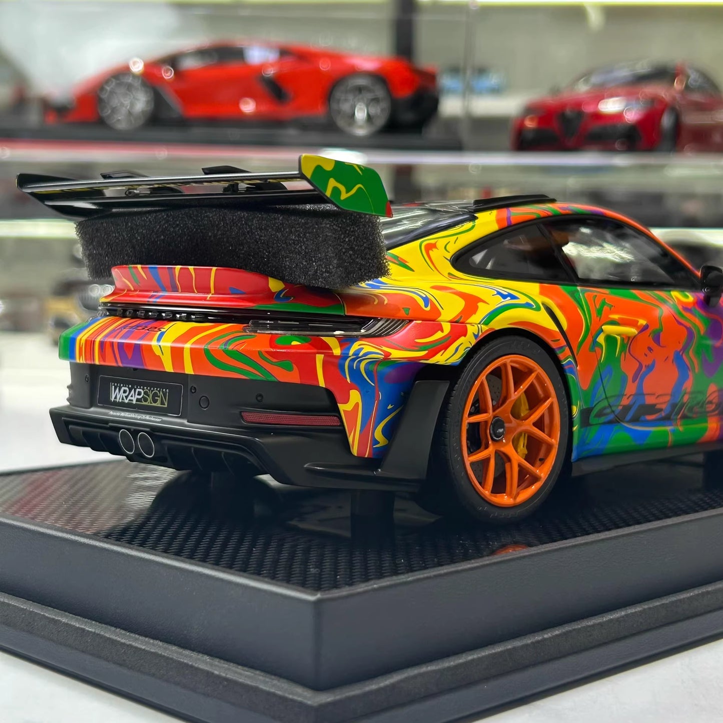 TP 1:18 Porsche 911 GT3 RS (992.1) Limited Resin Model · Art Livery · Green Wheels