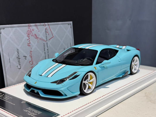 Davis & Giovanni 1/18 Ferrari 458 Speciale · Azzurro Blue · Limited 20