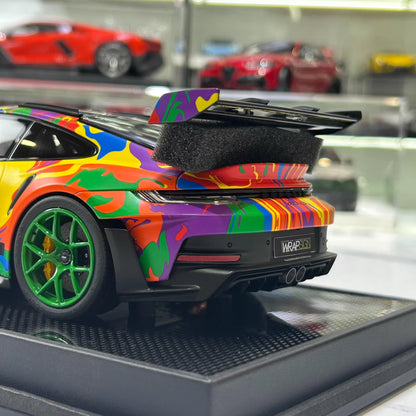 TP 1:18 Porsche 911 GT3 RS (992.1) Limited Resin Model · Art Livery · Green Wheels