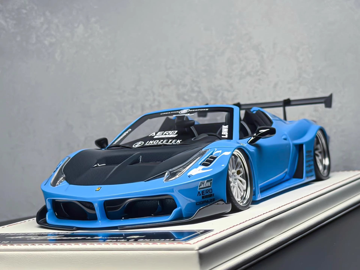 Davis & Giovanni 1/18 Ferrari 458 GT Liberty Walk Sky Blue Resin Model Limited 10