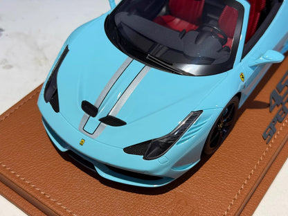 BBR 1/18 Ferrari 458 Speciale A · Light Blue