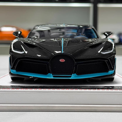 FC Model 1/18 Bugatti Chiron Divo Full Carbon Blue Accent Resin Model