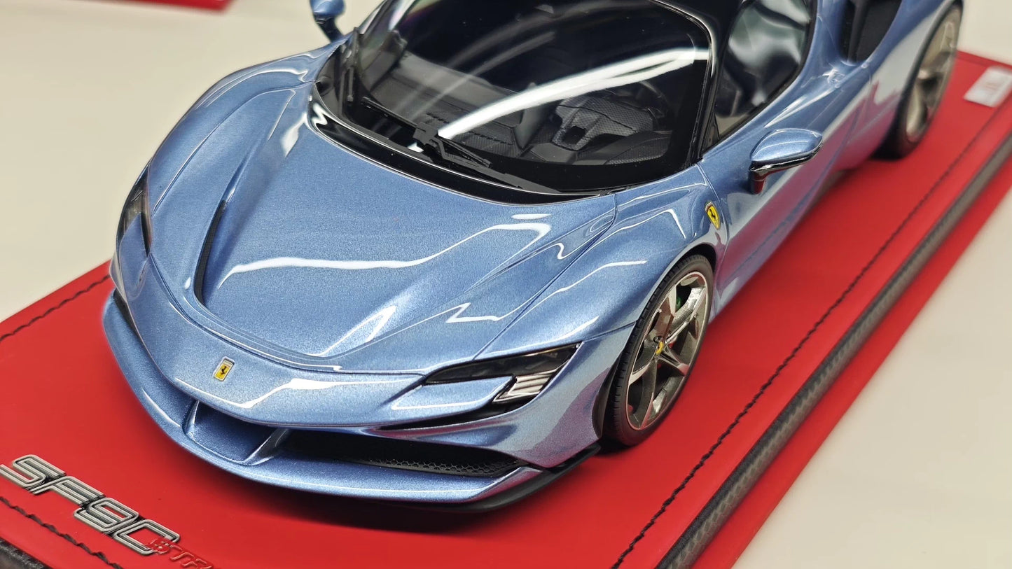 MR 1/18 Ferrari SF90 Stradale Resin Model – Atelier & Tailor Made Ice Blue (One-Off 01/01)