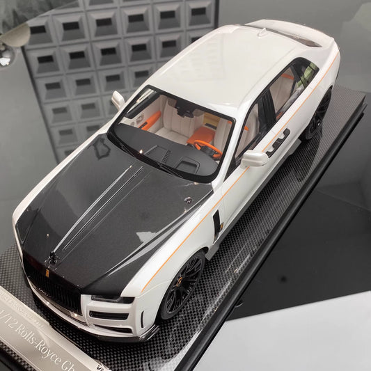 VMB 1/12 Rolls-Royce Ghost White with Carbon Roof – Luxury Resin Model Car | Air Shipping from China