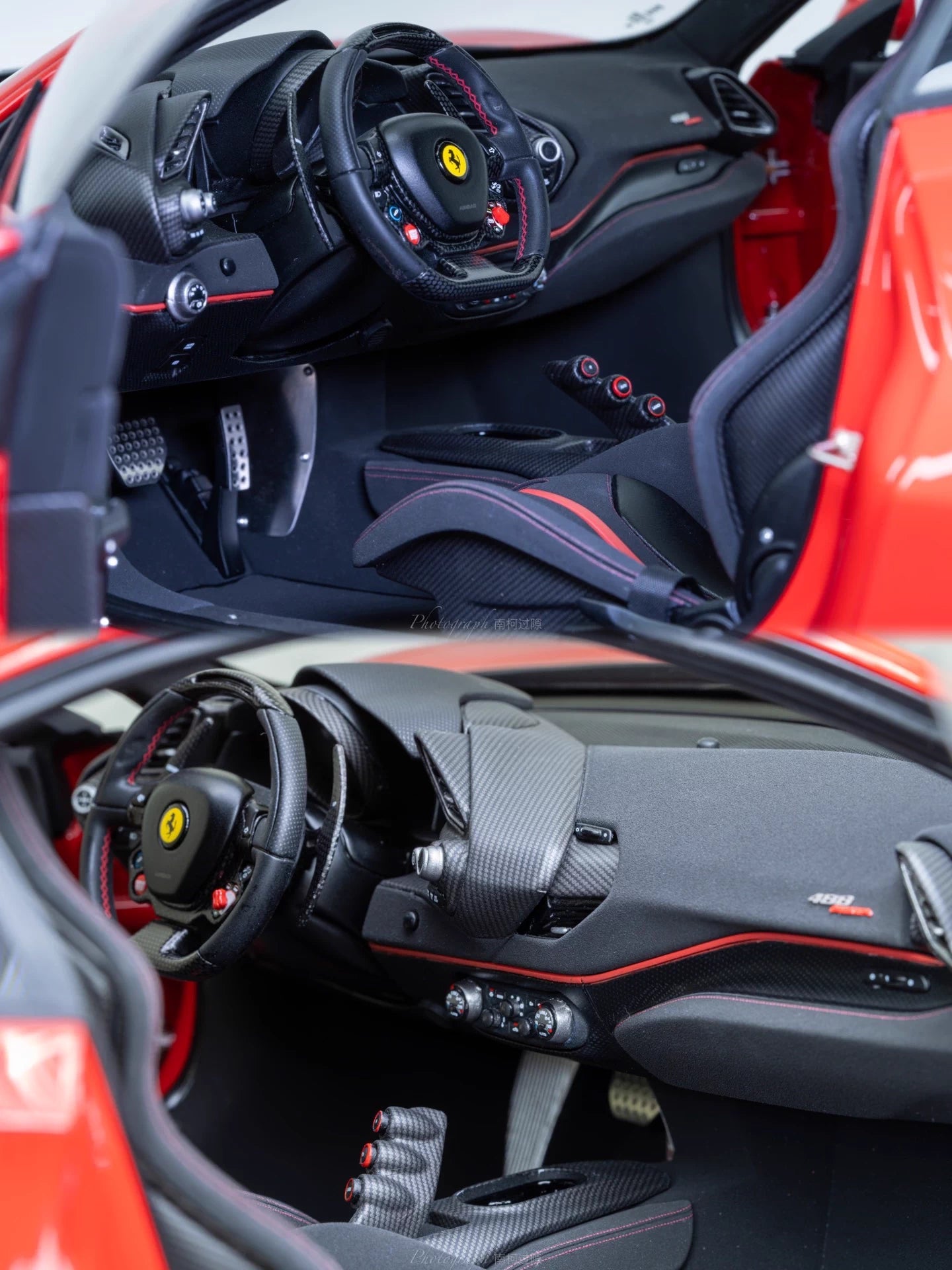 Amalgam 1/8 Ferrari 488 Pista Spider – Standard Red with Silver Stripe | Air Shipping from China