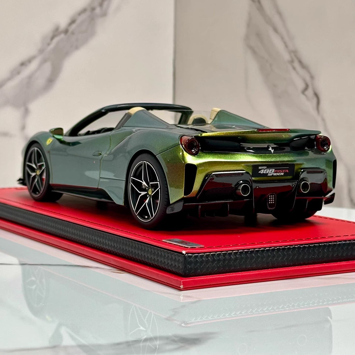 MR Collection 1/18 Ferrari 488 Pista Spider Chameleon Green Limited 01/03 Resin
