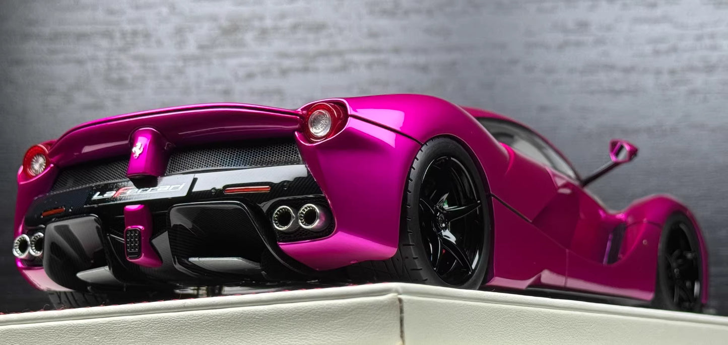 Davis & Giovanni 1/18 Ferrari LaFerrari Chrome Flash Pink Resin Model Limited 3