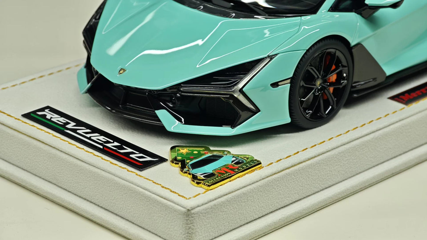 MR 1/18 Lamborghini Revuelto “Christmas Edition 2023” Resin Model – Mint Blue (LAMBO058XMAS)