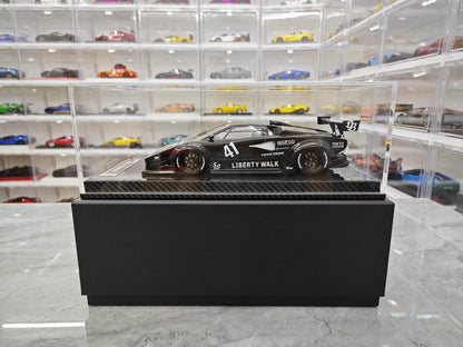 VIP 1/18 Lamborghini Countach LB Widebody Black Resin Model with Display Case