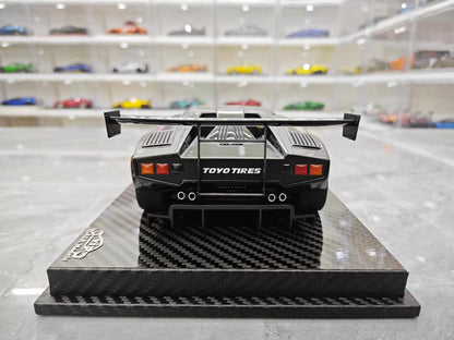 VIP 1/18 Lamborghini Countach LB Widebody Black Resin Model with Display Case