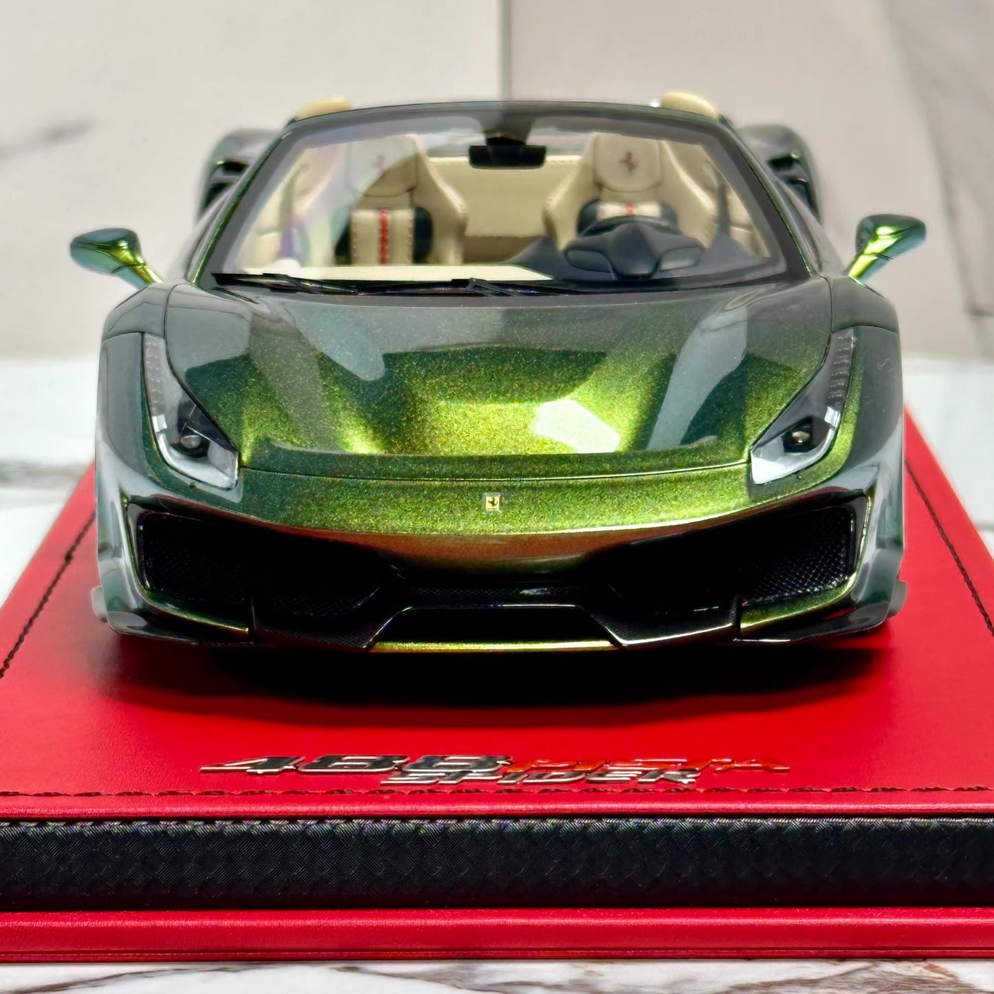 MR Collection 1/18 Ferrari 488 Pista Spider Chameleon Green Limited 01/03 Resin