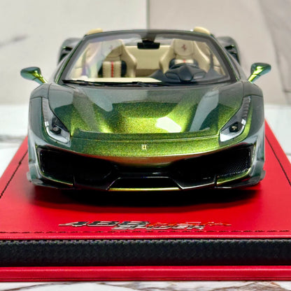MR Collection 1/18 Ferrari 488 Pista Spider Chameleon Green Limited 01/03 Resin