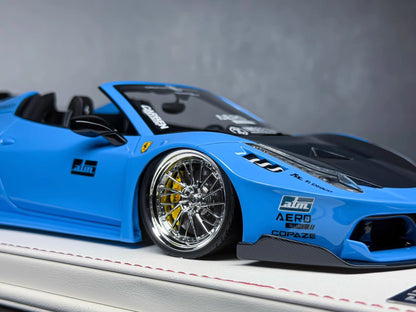 Davis & Giovanni 1/18 Ferrari 458 GT Liberty Walk Sky Blue Resin Model Limited 10