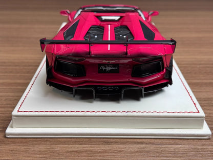 Davis & Giovanni 1/18 Lamborghini LBWK Aventador 2.0 Roadster Pink, White Wheels — Limited 20