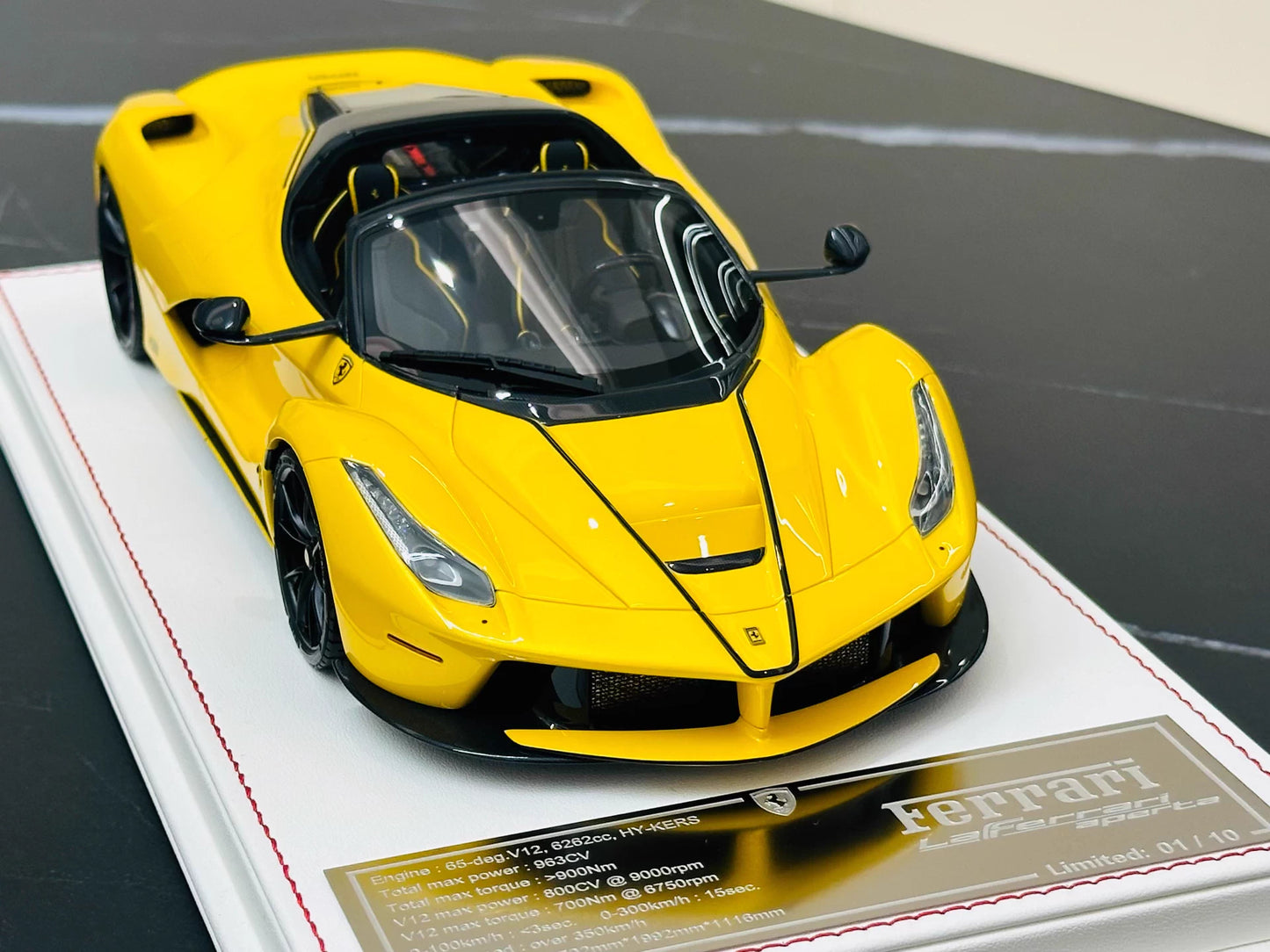 Davis & Giovanni 1/18 Ferrari LaFerrari Aperta Pearl Yellow No.1/10 HRE Wheels