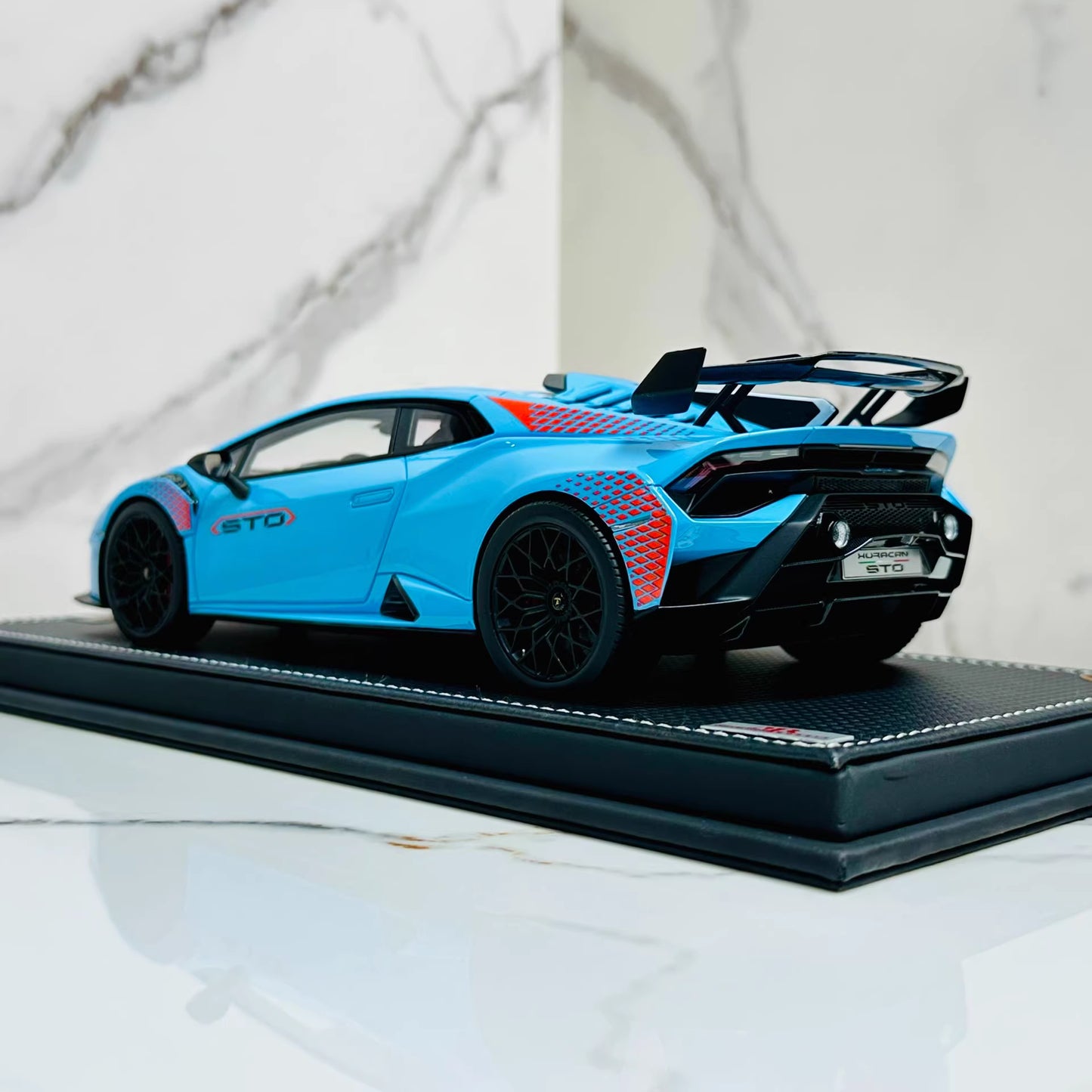 MR Collection 1/18 Lamborghini Huracán STO Sky Blue One-Off Resin w/ COA