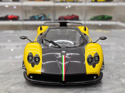Almost Real 1/18 Pagani Zonda Cinque Yellow Carbon Diecast Model