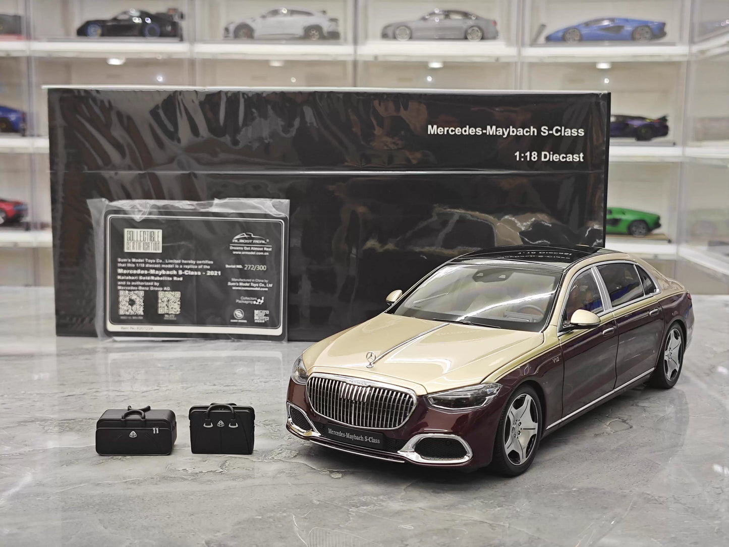 Almost Real 1/18 Mercedes-Maybach S680 Two-Tone Kalahari Gold Diecast Model