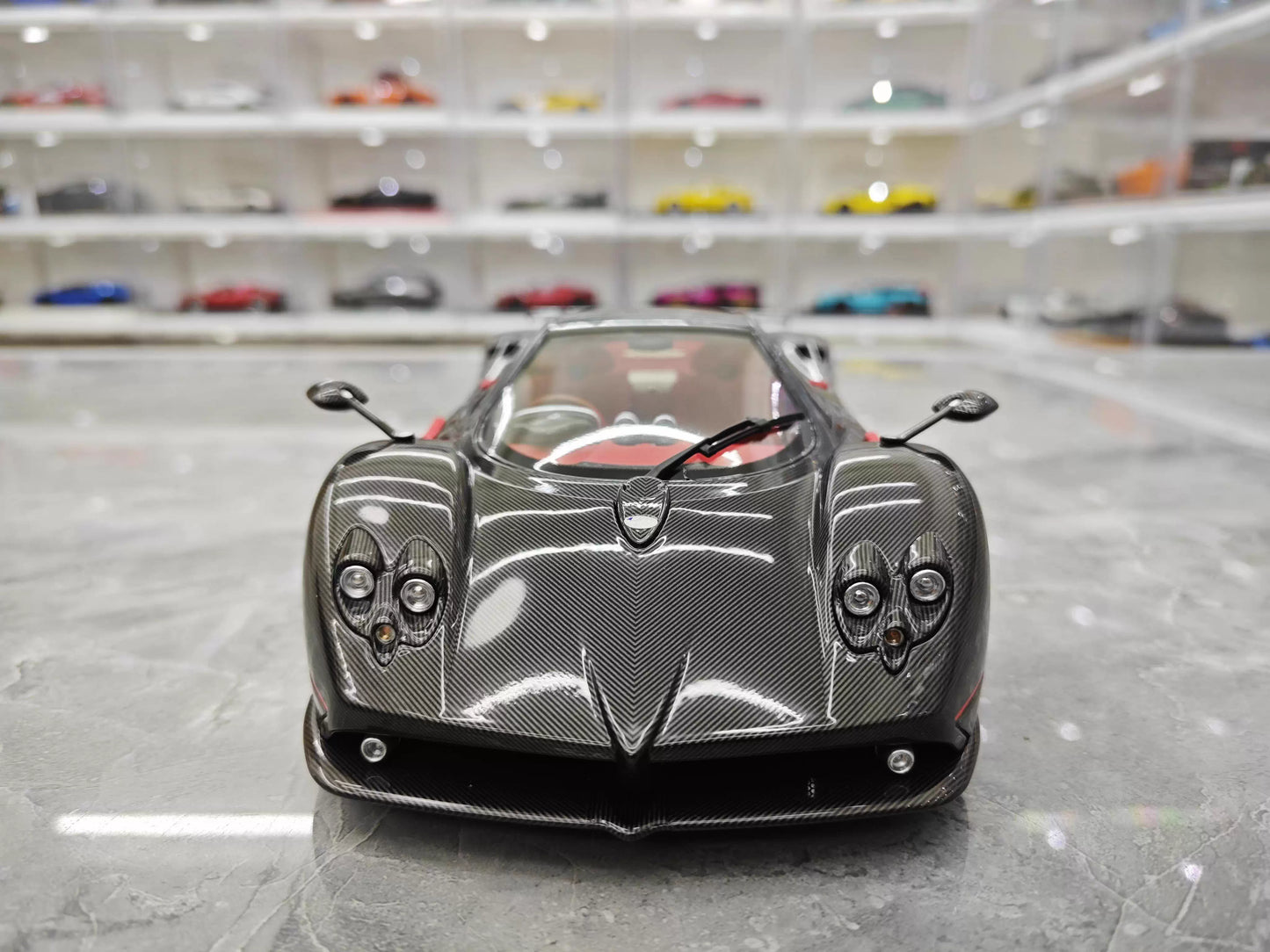 Almost Real 1/18 Pagani Zonda Cinque Exposed Carbon Diecast Model