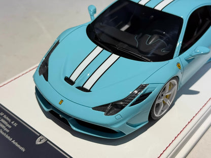 Davis & Giovanni 1/18 Ferrari 458 Speciale · Azzurro Blue · Limited 20