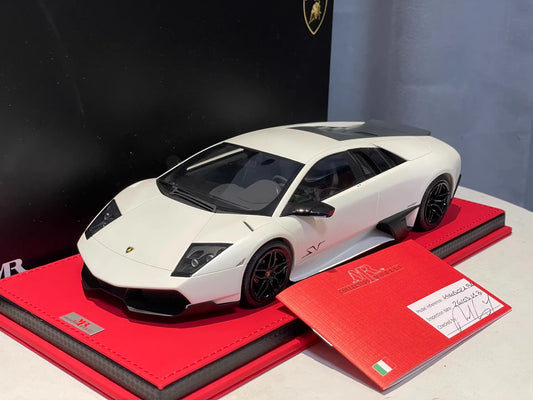 MR Collection Models 1/18 Lamborghini Murciélago LP670-4 SV · White · Limited 49