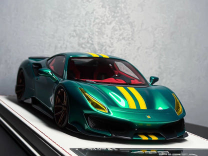 Davis & Giovanni 1/18 Ferrari 488 Pista Emerald Green Resin Model Limited 40