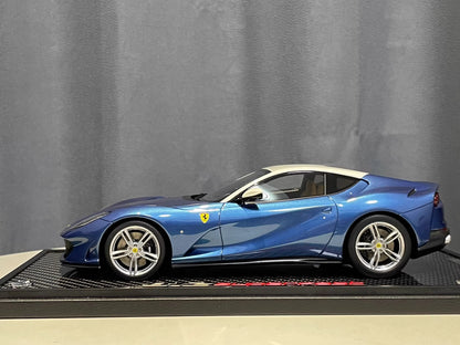 BBR 1/18 Ferrari 812 Superfast · Metallic Blue with White Roof