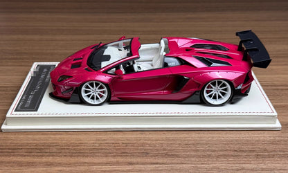 Davis & Giovanni 1/18 Lamborghini LBWK Aventador 2.0 Roadster Pink, White Wheels — Limited 20