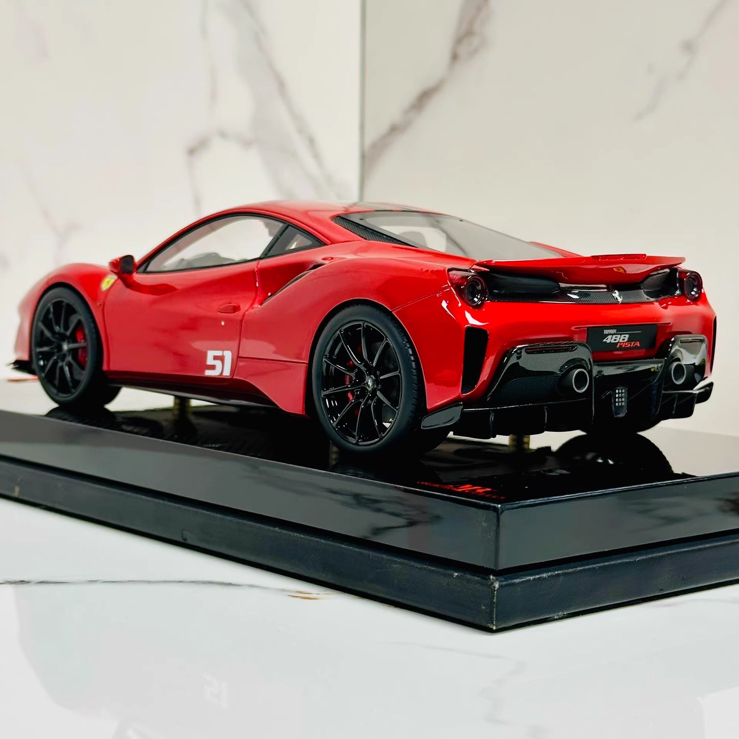 MR Collection 1/18 Ferrari 488 Pista One-Off Resin Model #51 Red Livery