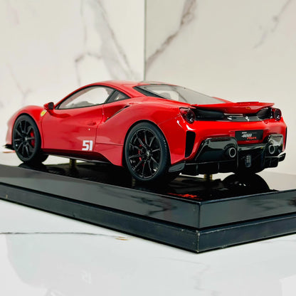 MR Collection 1/18 Ferrari 488 Pista One-Off Resin Model #51 Red Livery