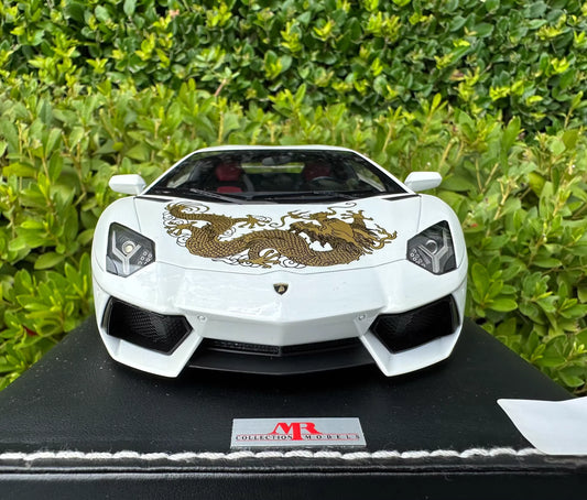 MR Collection Models 1/18 Lamborghini Aventador LP700-4 “Dragon Edition” White Resin Model