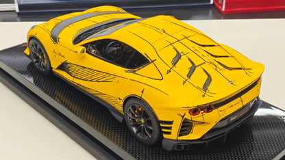 MR 1/18 Ferrari 812 Competizione Resin Model – Yellow Sketch “Art Car” (Limited 99) FE033SE