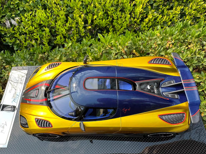 Frontiart 1/18 Koenigsegg Agera R Gold/Carbon Stripes Resin Model