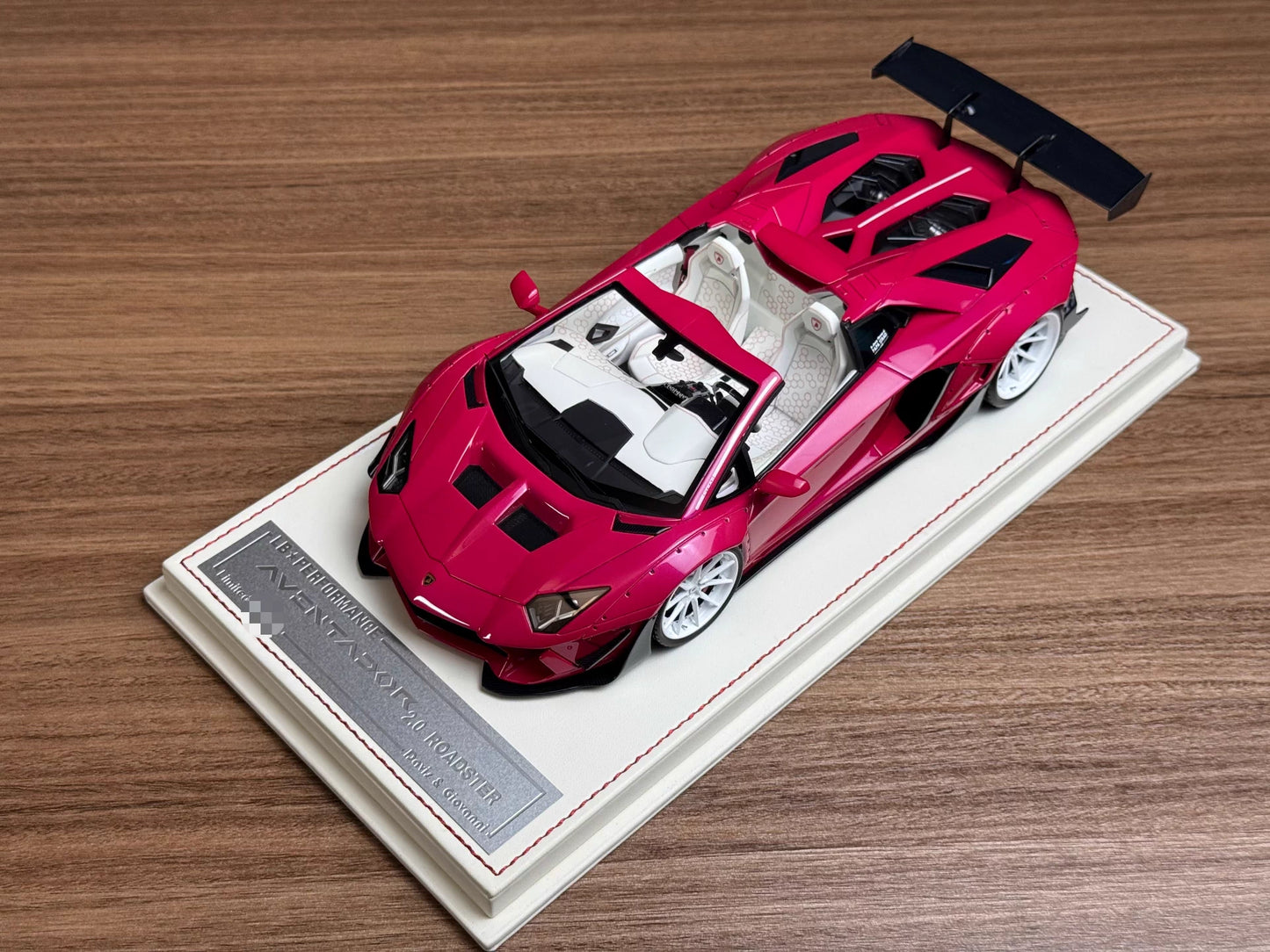 Davis & Giovanni 1/18 Lamborghini LBWK Aventador 2.0 Roadster Pink, White Wheels — Limited 20