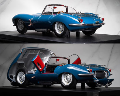 Amalgam 1/8 Jaguar XKSS Roadster – Classic Blue Model | Air Shipping from China