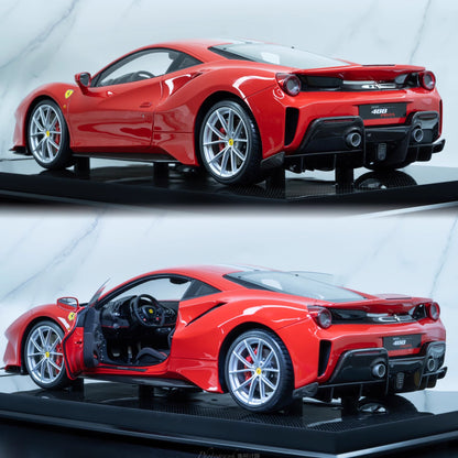 Amalgam 1/8 Ferrari 488 Pista Spider – Standard Red with Silver Stripe | Air Shipping from China